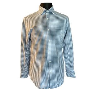 Michael Kors Long Sleeve Button Down Blue Men’s Shirt Regular Fit ￼ Medium 32/33